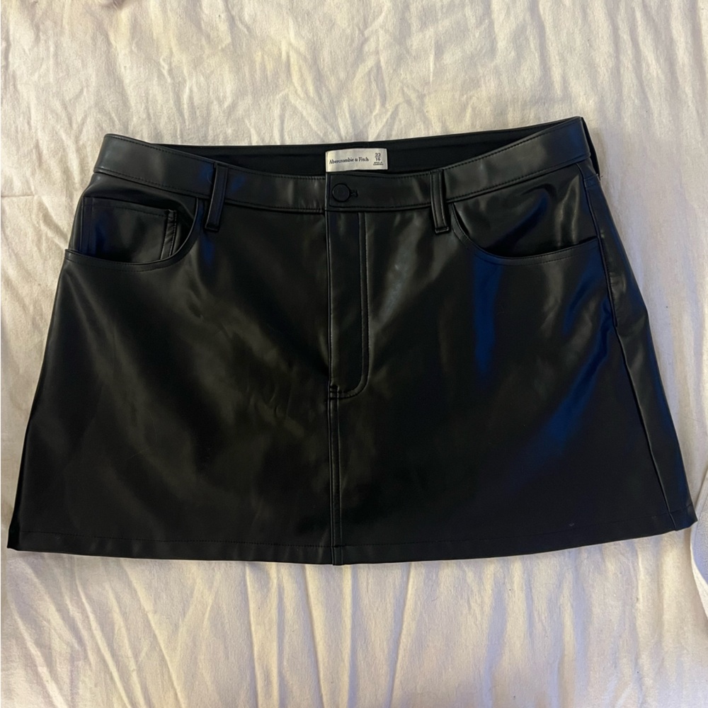 Abercrombie Black Leather Mini Skirt